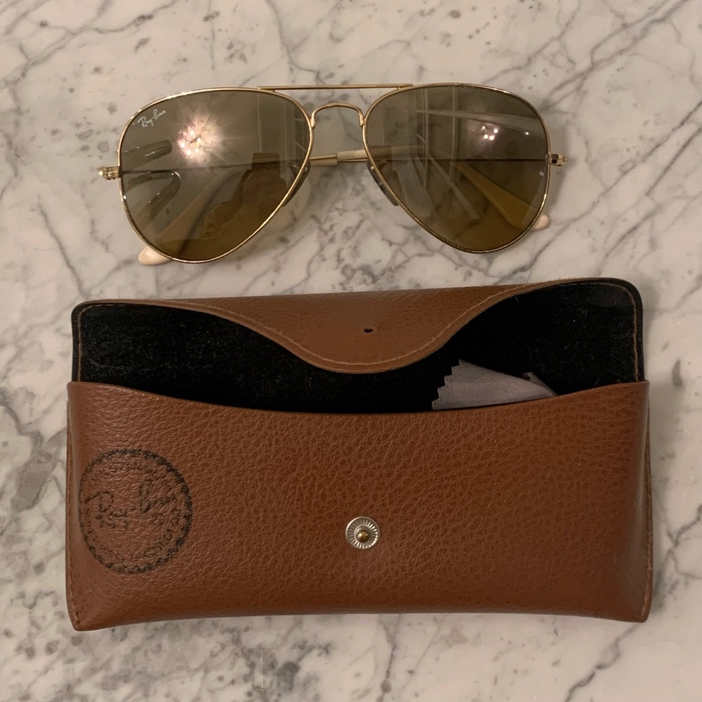 Ray Ban aviators with brown lenses